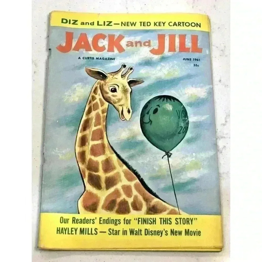 Vintage Jack and‎ Jill Magazine June 1961 Hayley Mills Parent Trap Giraffe Cover